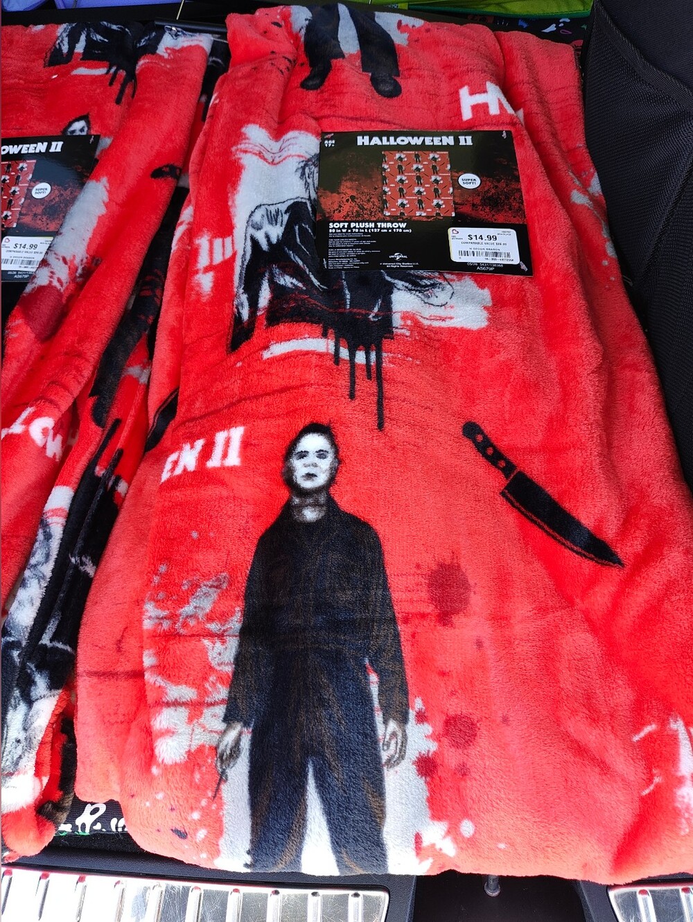 Burlington Halloween II Michael Myers Red Plush Throw Blanket